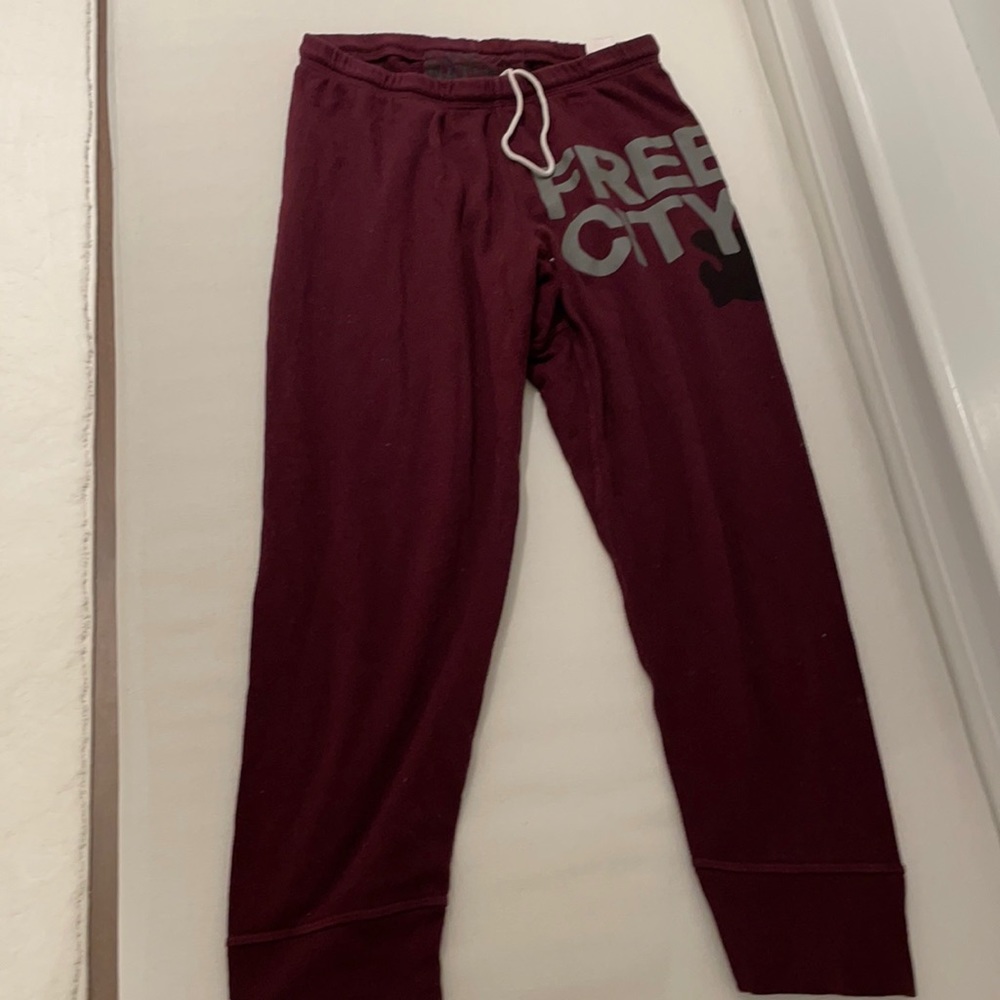 Free City maroon crop sweatpants
